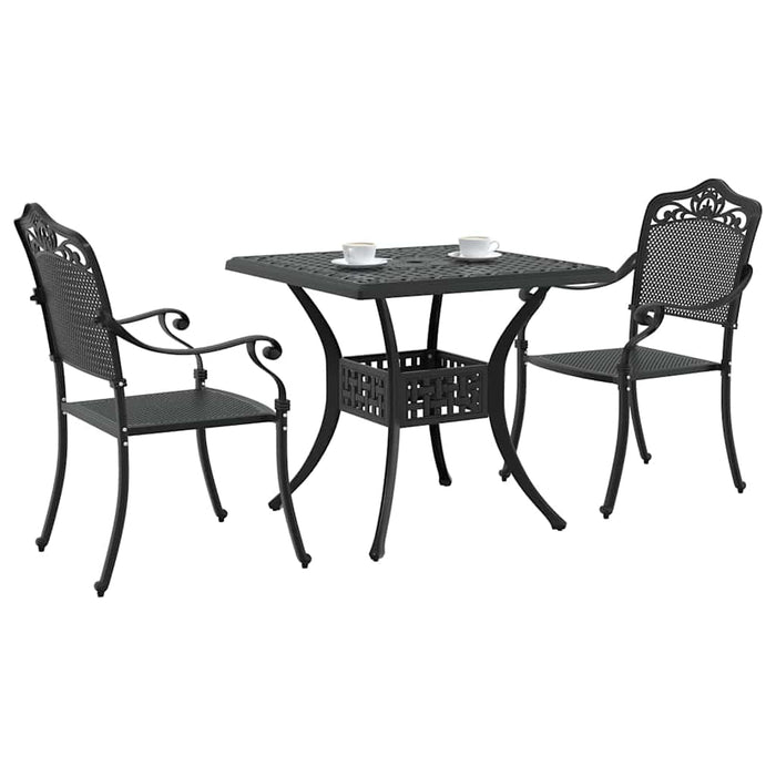 Set masă de grădină 3 pcs Negru Aluminiu turnat - WALTI WALTI