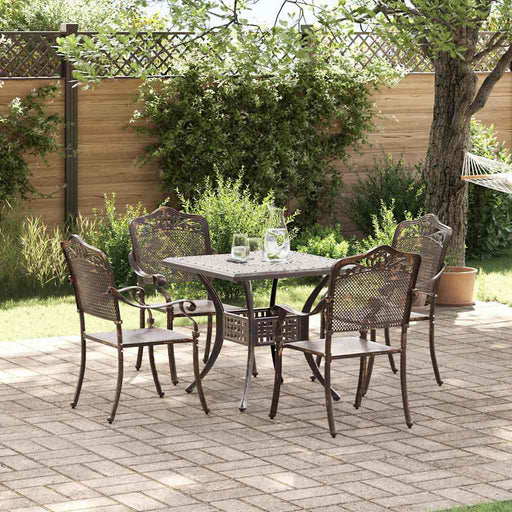 Set masă de grădină 5 pcs Bronz Aluminiu turnat - WALTI WALTI