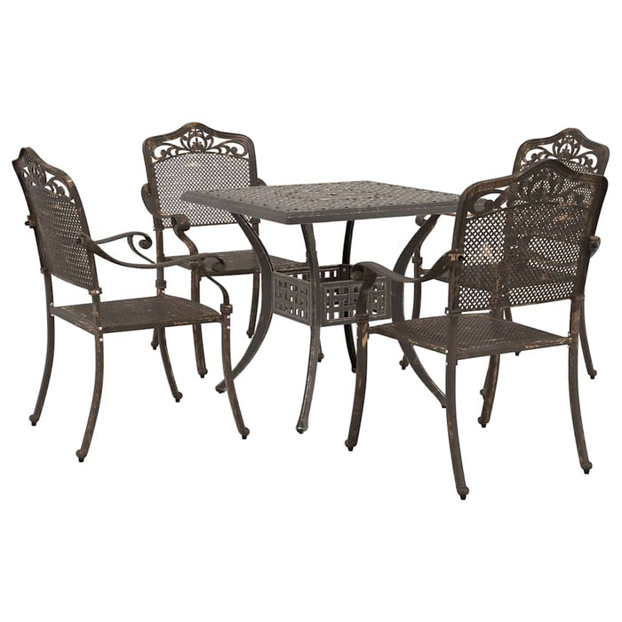 Set masă de grădină 5 pcs Bronz Aluminiu turnat - WALTI WALTI