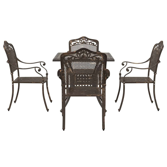 Set masă de grădină 5 pcs Bronz Aluminiu turnat - WALTI WALTI