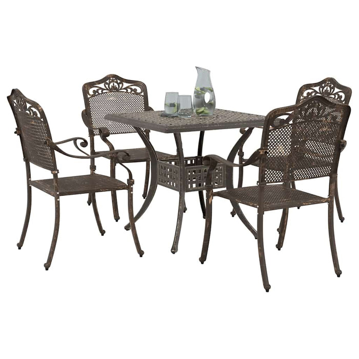 Set masă de grădină 5 pcs Bronz Aluminiu turnat - WALTI WALTI