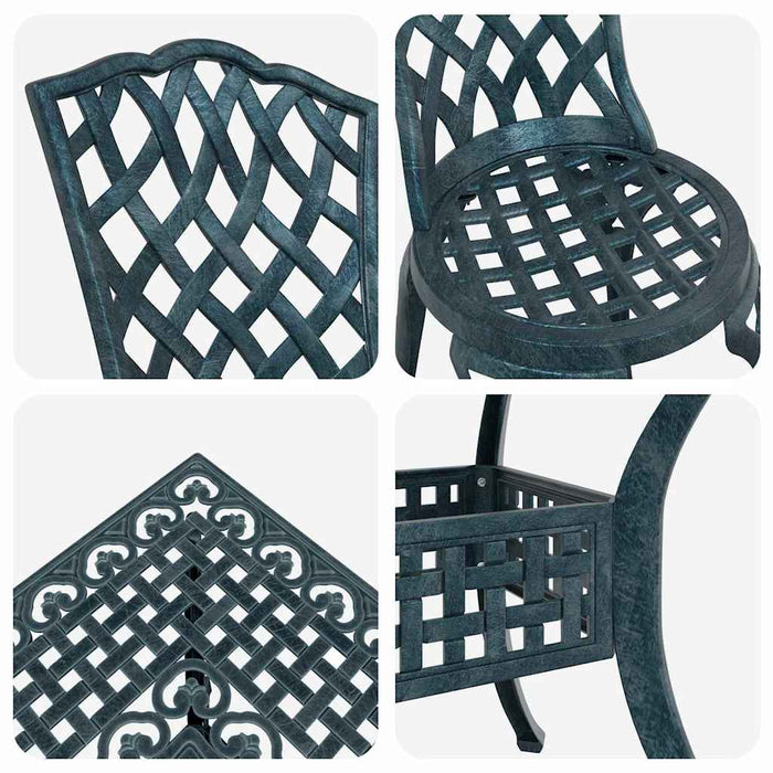 Set masă de grădină 5 pcs Verde Aluminiu turnat - WALTI WALTI