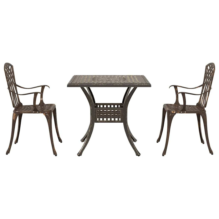 Set masă de grădină 3 pcs Bronz Aluminiu turnat - WALTI WALTI