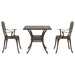 Set masă de grădină 3 pcs Bronz Aluminiu turnat - WALTI WALTI