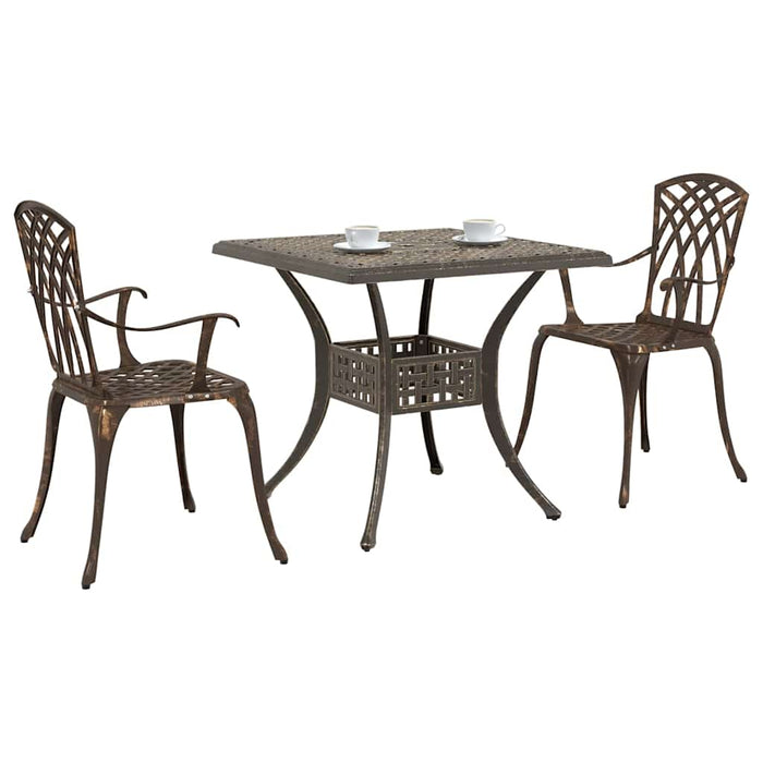 Set masă de grădină 3 pcs Bronz Aluminiu turnat - WALTI WALTI