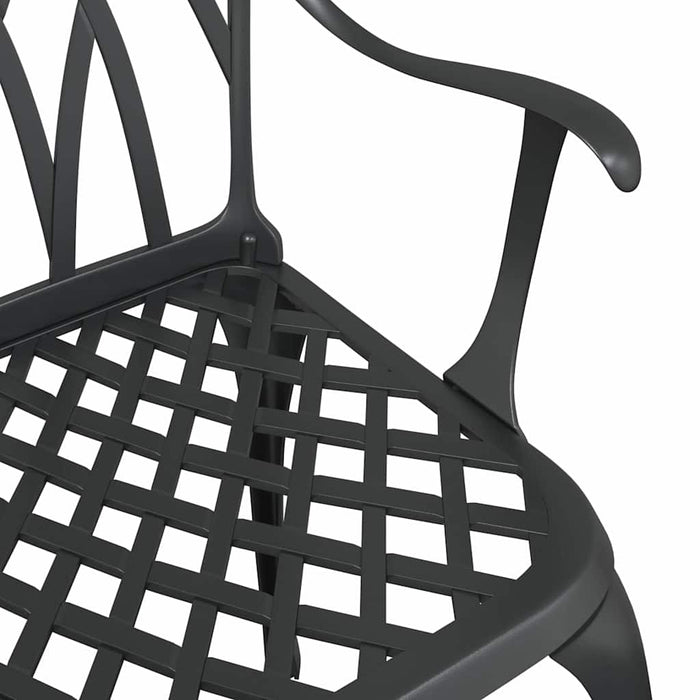 Set masă de grădină 3 pcs Negru Aluminiu turnat - WALTI WALTI