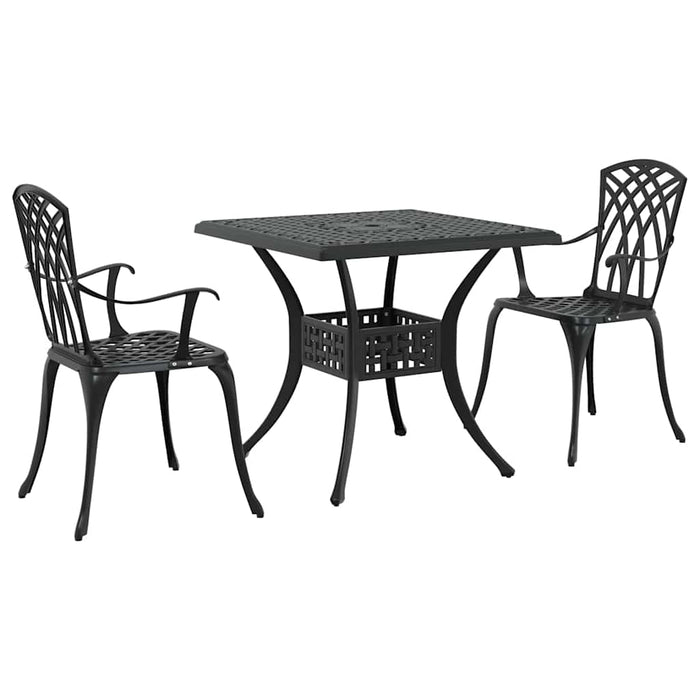 Set masă de grădină 3 pcs Negru Aluminiu turnat - WALTI WALTI