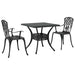 Set masă de grădină 3 pcs Negru Aluminiu turnat - WALTI WALTI