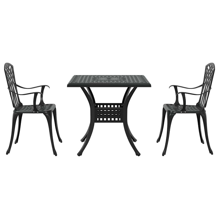 Set masă de grădină 3 pcs Negru Aluminiu turnat - WALTI WALTI
