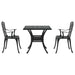 Set masă de grădină 3 pcs Negru Aluminiu turnat - WALTI WALTI