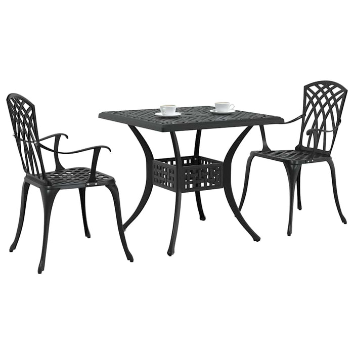 Set masă de grădină 3 pcs Negru Aluminiu turnat - WALTI WALTI