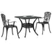 Set masă de grădină 3 pcs Negru Aluminiu turnat - WALTI WALTI