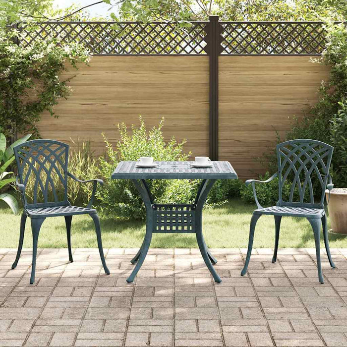 Set masă de grădină 3 pcs Verde Aluminiu turnat WALTI