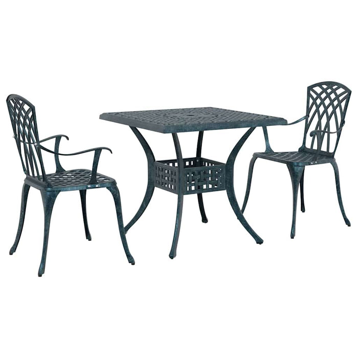 Set masă de grădină 3 pcs Verde Aluminiu turnat WALTI