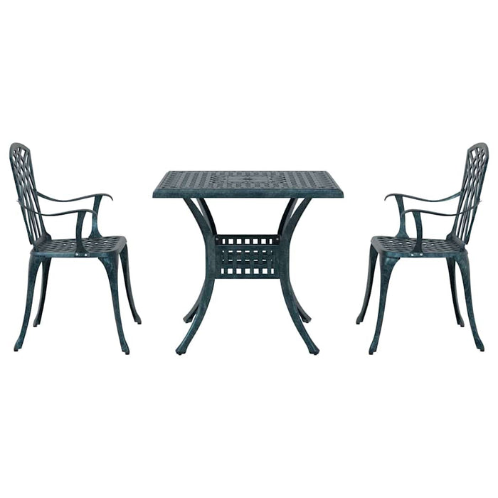 Set masă de grădină 3 pcs Verde Aluminiu turnat WALTI