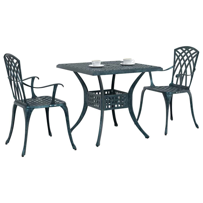 Set masă de grădină 3 pcs Verde Aluminiu turnat WALTI