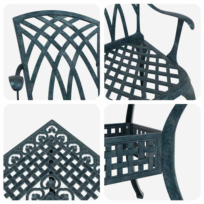 Set masă de grădină 5 pcs Verde Aluminiu turnat WALTI
