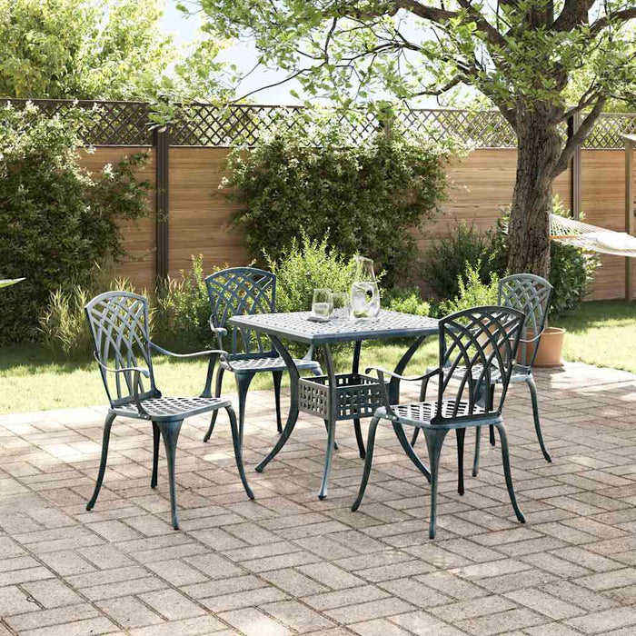 Set masă de grădină 5 pcs Verde Aluminiu turnat WALTI