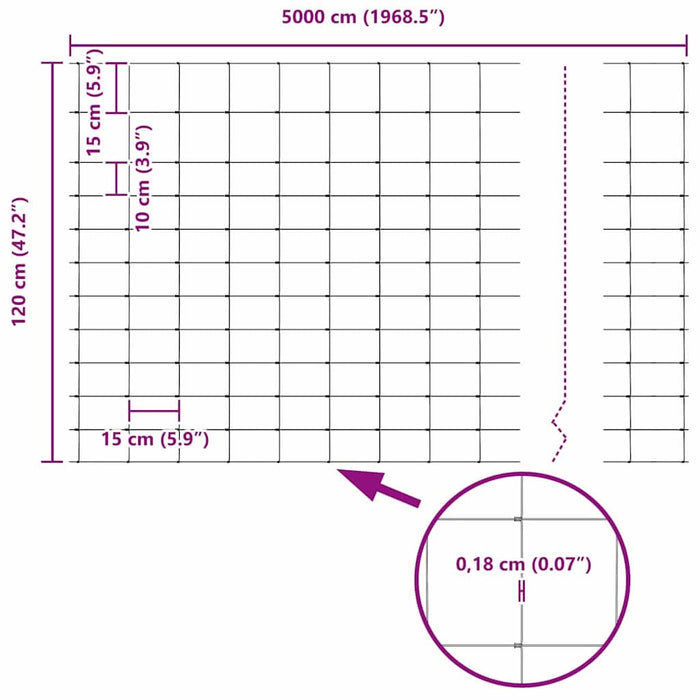 Gard pentru câmp Argintiu 50 x 1,2 m Oțel galvanizat - WALTI WALTI