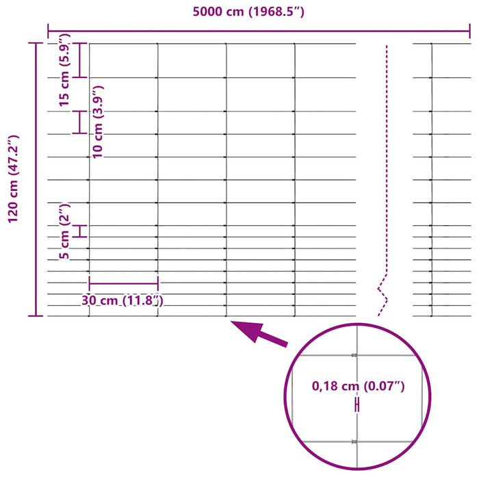 Gard pentru câmp Argintiu 50 x 1,2 m Oțel galvanizat - WALTI WALTI