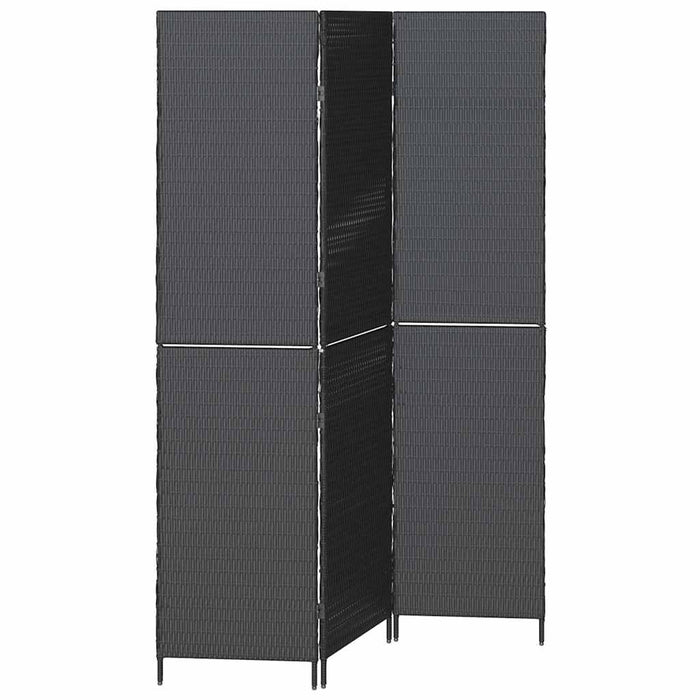 Separator de cameră Pliere Manual Negru 146 x 180 cm poliratan - WALTI WALTI