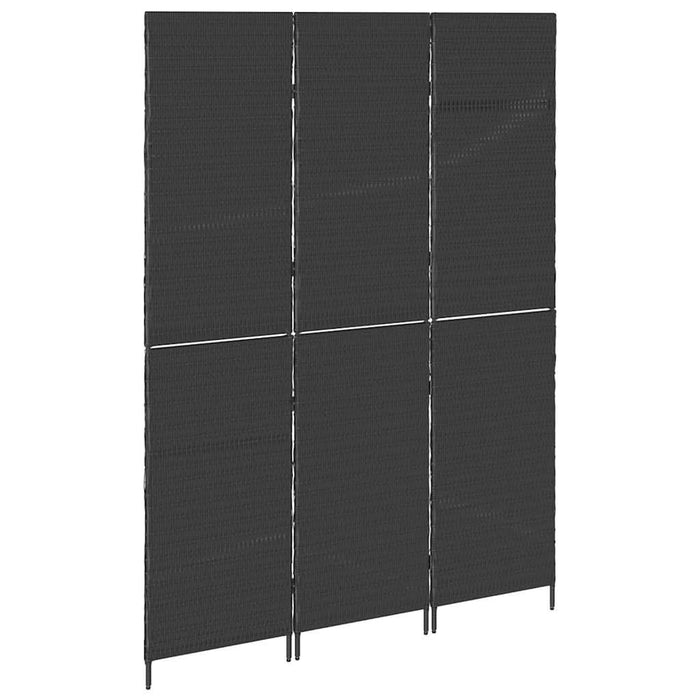Separator de cameră Pliere Manual Negru 146 x 180 cm poliratan - WALTI WALTI
