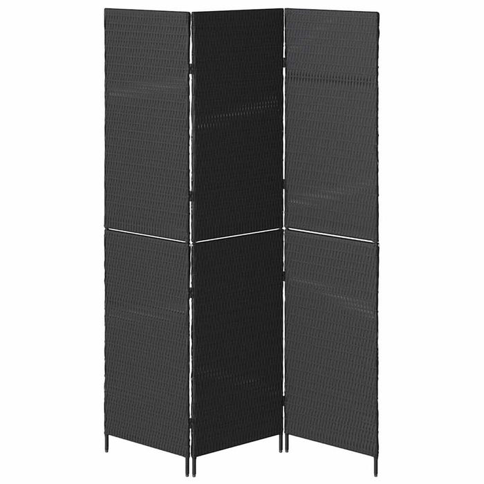 Separator de cameră Pliere Manual Negru 146 x 180 cm poliratan - WALTI WALTI