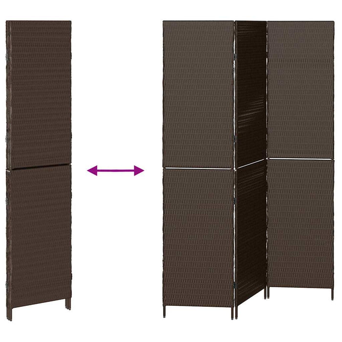 Separator de cameră Pliere Manual Maro 146 x 180 cm poliratan - WALTI WALTI