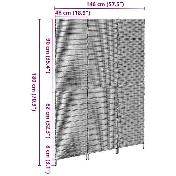 Separator de cameră Pliere Manual Maro 146 x 180 cm poliratan - WALTI WALTI