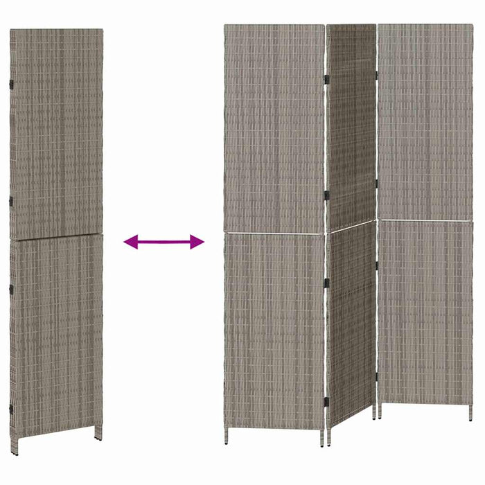 Separator de cameră Pliere Manual Gri 147 x 180 cm poliratan - WALTI WALTI