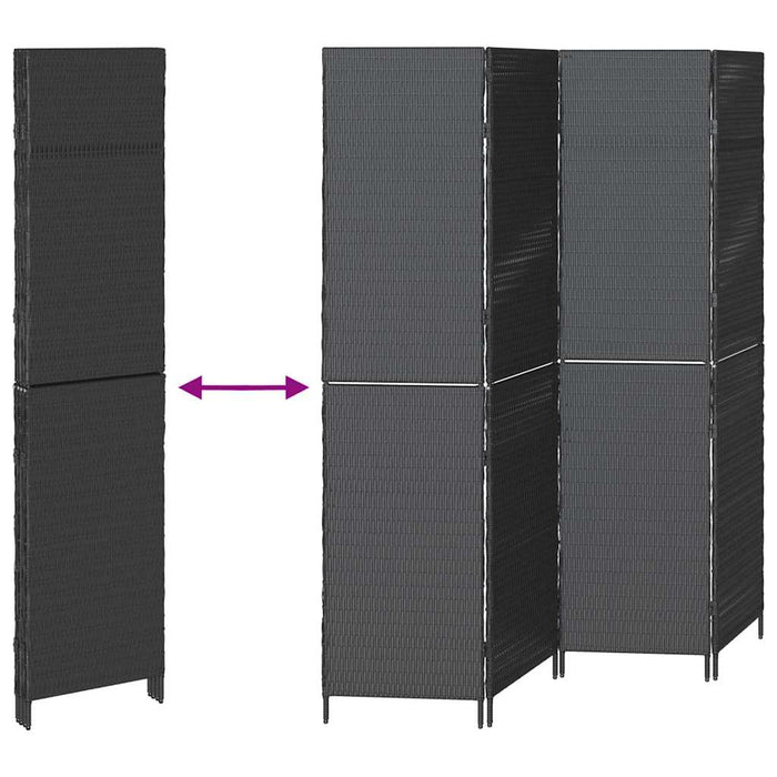 Separator de cameră Manual Negru 195 x 180 cm poliratan - WALTI WALTI