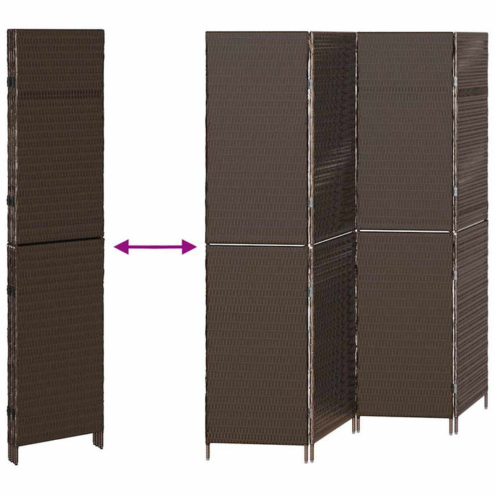 Separator de cameră Pliere Manual Maro 195 x 180 cm poliratan - WALTI WALTI