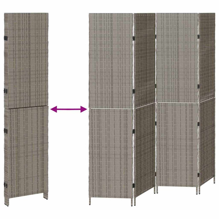 Separator de cameră Pliere Manual Gri 195 x 180 cm poliratan - WALTI WALTI