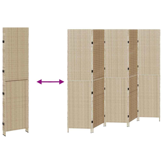 Separator de cameră Pliere Manual Bej 245 x 180 cm poliratan - WALTI WALTI
