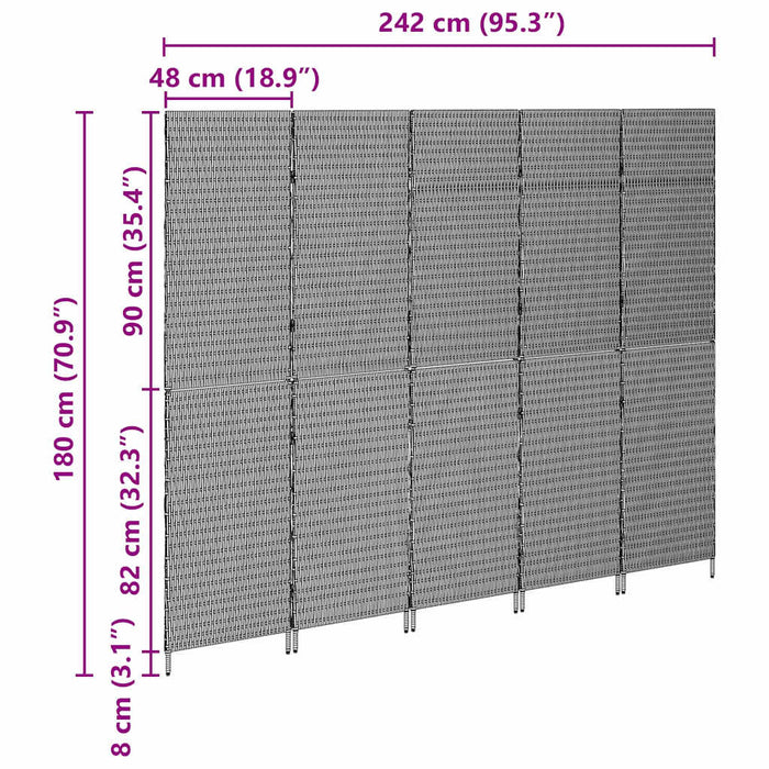 Separator de cameră Pliere Manual Bej 245 x 180 cm poliratan - WALTI WALTI