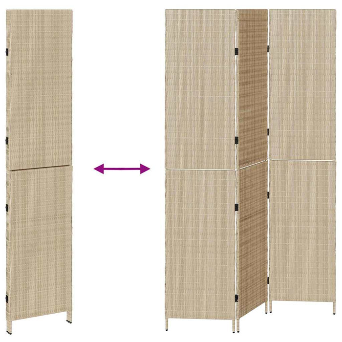 Separator de cameră Pliere Manual Bej 146 x 200 cm poliratan - WALTI WALTI