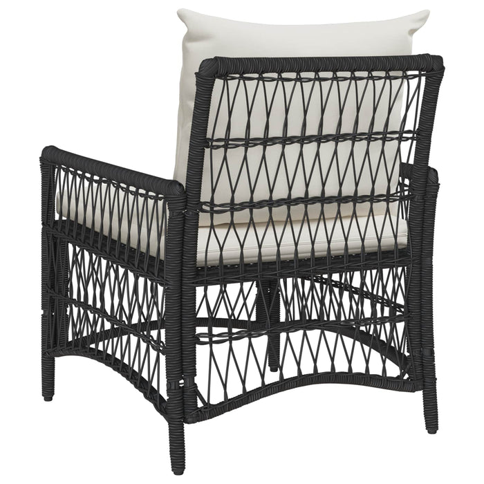 Scaun pentru Grădină cu pernă Negru 73 x 61 x 77 cm poliratan - WALTI WALTI