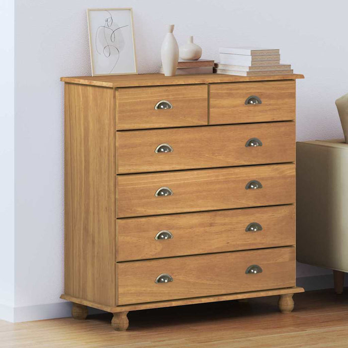 Comodă cu sertar ASKIM Maro 91 x 40 x 95,5 cm Lemn de pin masiv - WALTI WALTI
