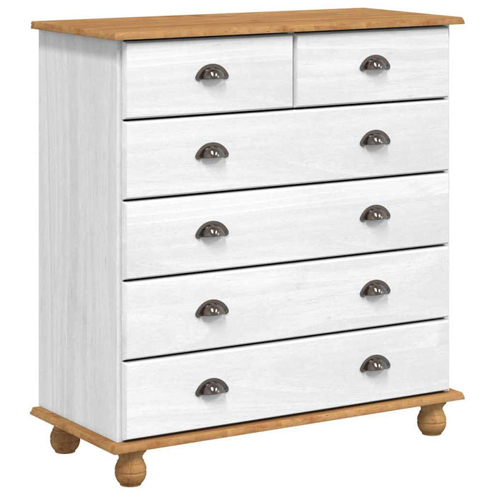 Comodă cu sertar ASKIM Alb 91 x 40 x 95,5 cm Lemn de pin masiv - WALTI WALTI