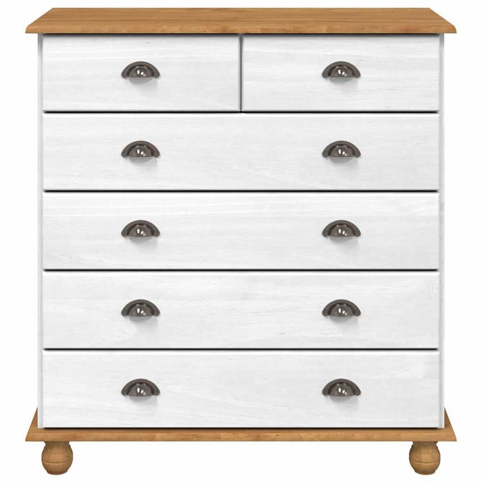 Comodă cu sertar ASKIM Alb 91 x 40 x 95,5 cm Lemn de pin masiv - WALTI WALTI