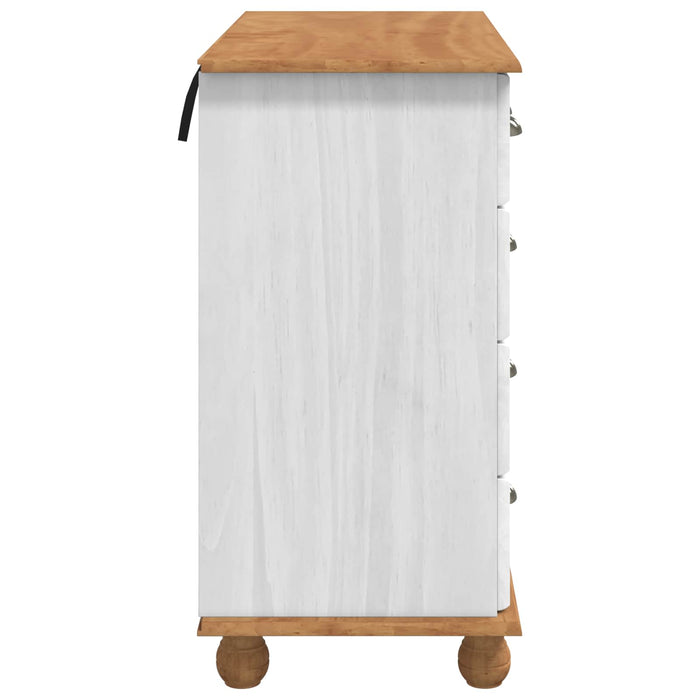 Comodă cu sertar ASKIM Alb 91 x 40 x 79 cm Lemn de pin masiv WALTI