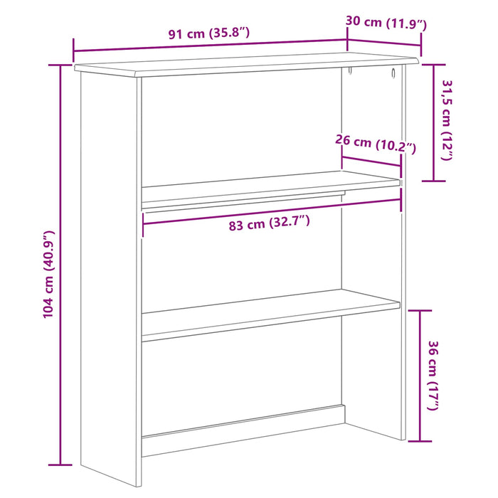 Hutch ASKIM 91 x 30 x 104 cm Lemn masiv de pin - WALTI WALTI