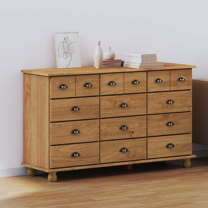 Comodă ASKIM Maro 79 x 40 x 133,5 cm Lemn de pin masiv - WALTI WALTI