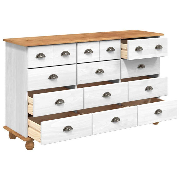 Comodă cu sertar ASKIM Alb 79 x 40 x 133,5 cm Lemn de pin masiv - WALTI WALTI