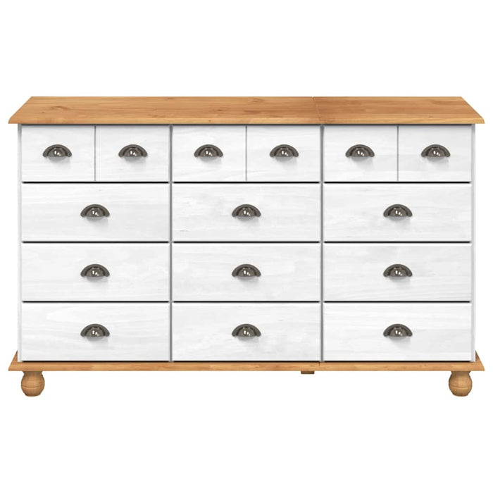 Comodă cu sertar ASKIM Alb 79 x 40 x 133,5 cm Lemn de pin masiv - WALTI WALTI