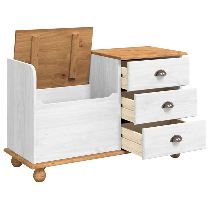 Bancă cu spațiu de depozitare ASKIM Alb 100 x 39 x 62 cm - WALTI WALTI