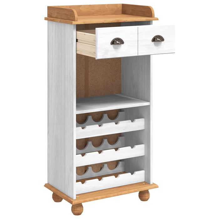 Cabinet pentru vin ASKIM Alb cu Capac de Miere 57 x 37 x 114 cm - WALTI WALTI