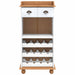 Cabinet pentru vin ASKIM Alb cu Capac de Miere 57 x 37 x 114 cm - WALTI WALTI