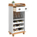 Cabinet pentru vin ASKIM Alb cu Capac de Miere 57 x 37 x 114 cm - WALTI WALTI