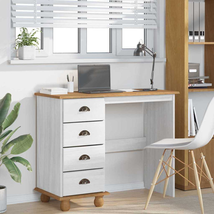 Masă de scris ASKIM Alb 95 x 40 x 75 cm Lemn de pin masiv - WALTI WALTI
